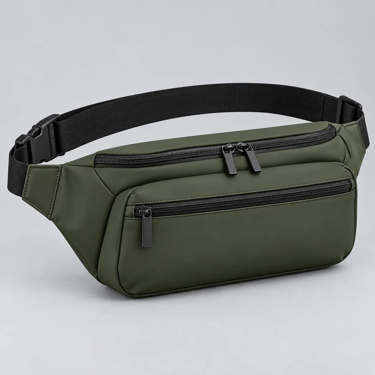 rPET fanny pack product direction on a neutral studio background